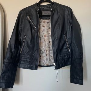Womens Faux Leather Moto Jacket